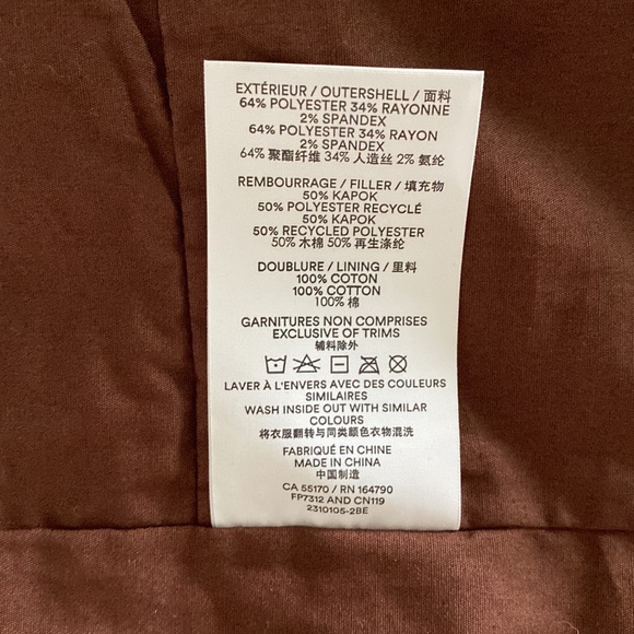 New without tags - Frank & Oak long quilted over piece in mahogany, size M - Picture 3 of 5